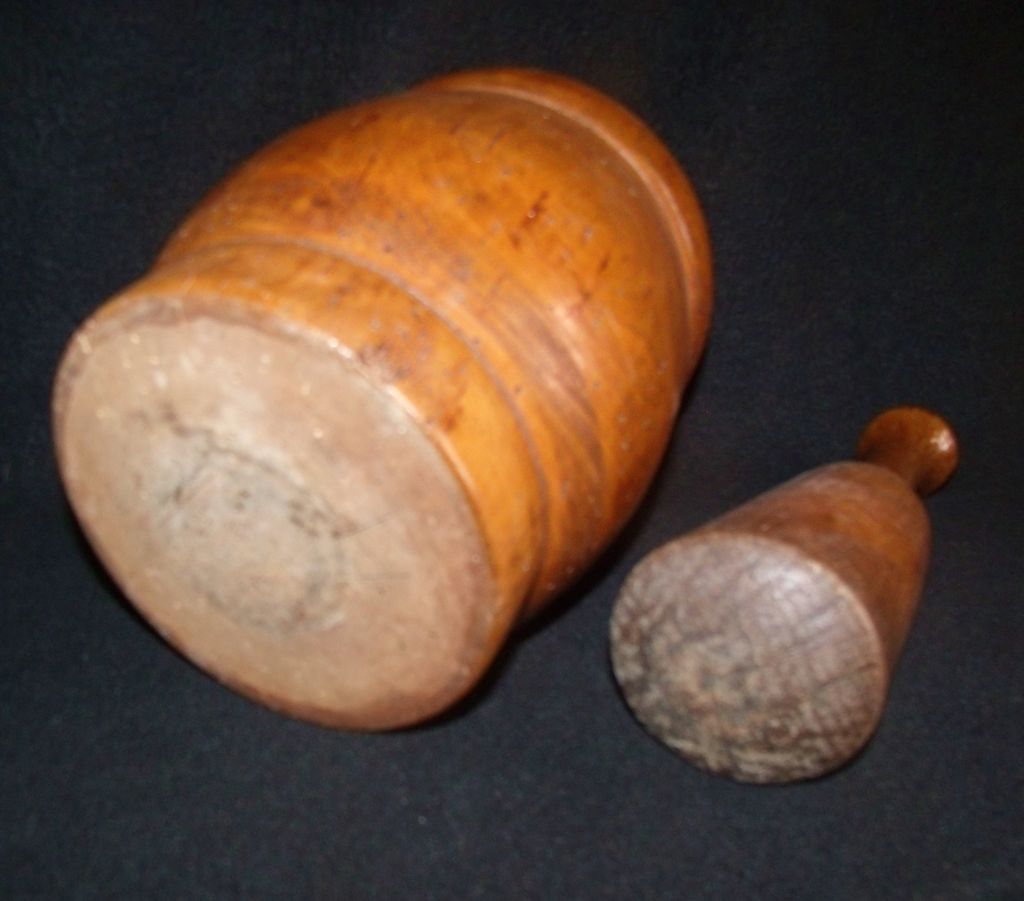 Antique Wooden Mortar & Pestle Antique Wooden Mortar & Pestle