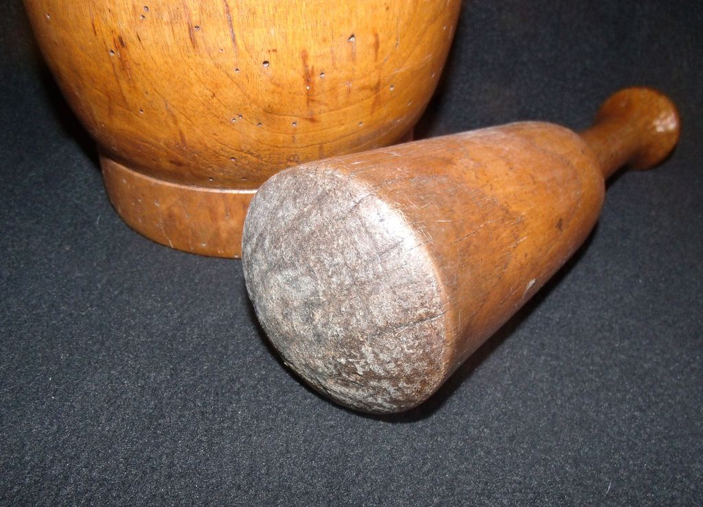 Antique Wooden Mortar & Pestle Antique Wooden Mortar & Pestle