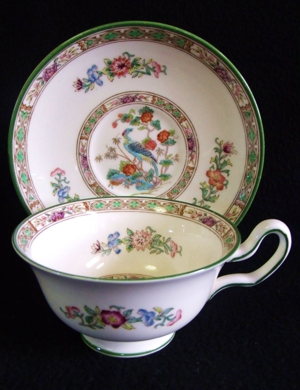 4 Cup and Saucer Sets Bideford Kutani Crane by Wedgwood 4 Cup and Saucer Sets Bideford Kutani Crane by Wedgwood