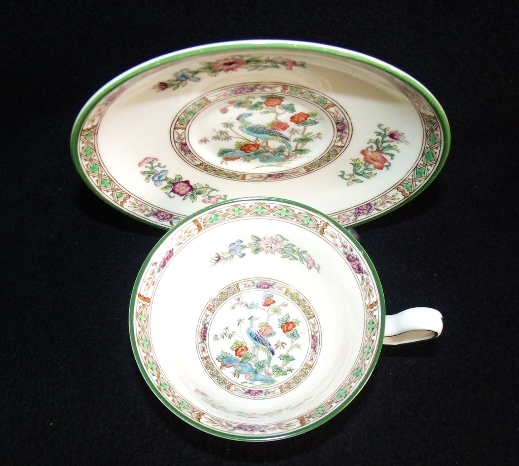 4 Cup and Saucer Sets Bideford Kutani Crane by Wedgwood 4 Cup and Saucer Sets Bideford Kutani Crane by Wedgwood