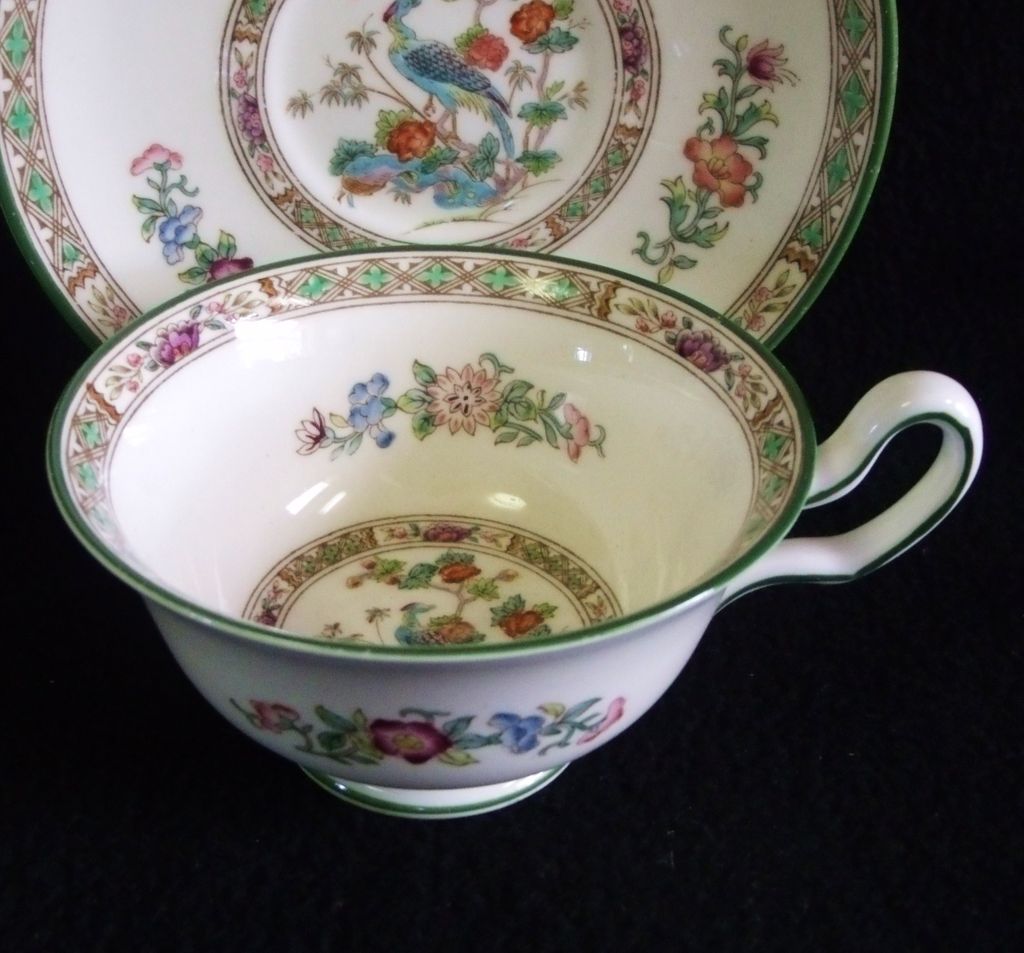 4 Cup and Saucer Sets Bideford Kutani Crane by Wedgwood 4 Cup and Saucer Sets Bideford Kutani Crane by Wedgwood