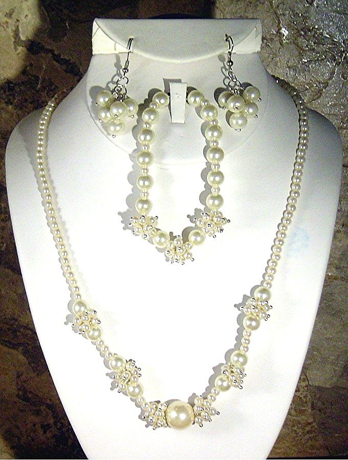 Custom Made Simulated Pearl Set Custom Made Simulated Pearl Set
