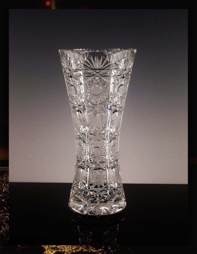 Hand Cut Slovak Crystal Vase from itsabasketcase on Ruby Lane