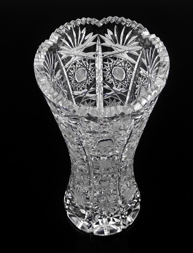 Hand Cut Slovak Crystal Vase from itsabasketcase on Ruby Lane