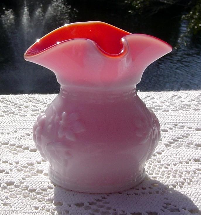 Kanawha's Grape Pattern Overlay/Cased Glass Pitcher ca 1960's Kanawha's Grape Pattern Overlay/Cased Glass Pitcher ca 1960's