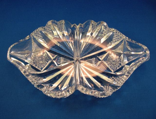 Libbey Cut Glass Divided Dish Libbey Cut Glass Divided Dish
