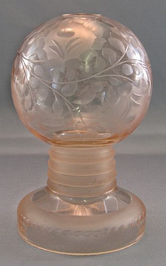Czech Cut Glass Pink Perfume Lamp Czech Cut Glass Pink Perfume Lamp