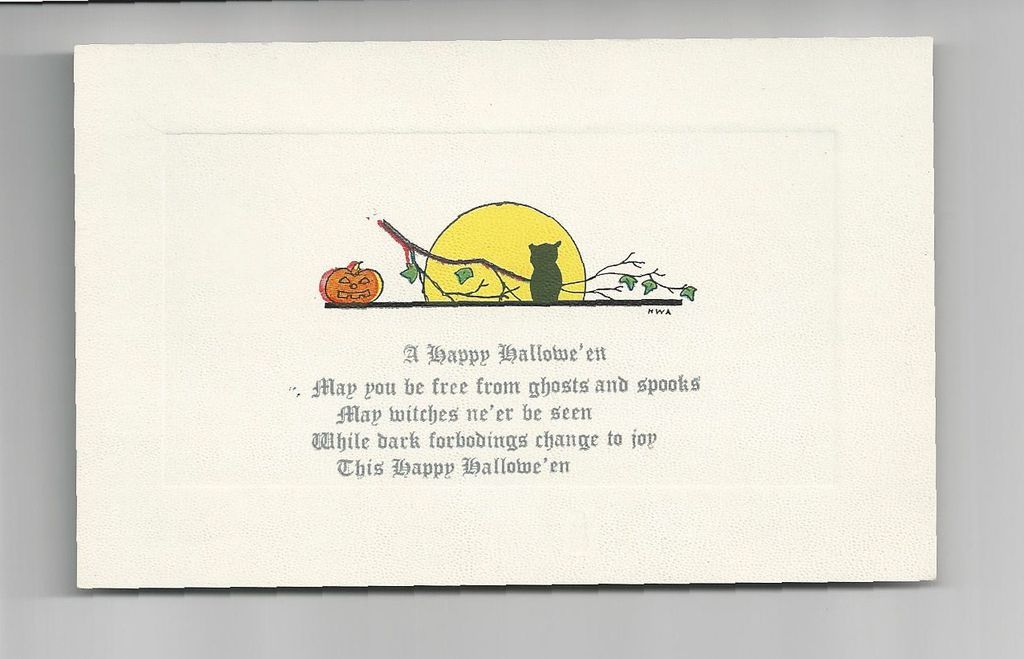 Halloween Postcard Artist Signed Halloween Postcard Artist Signed