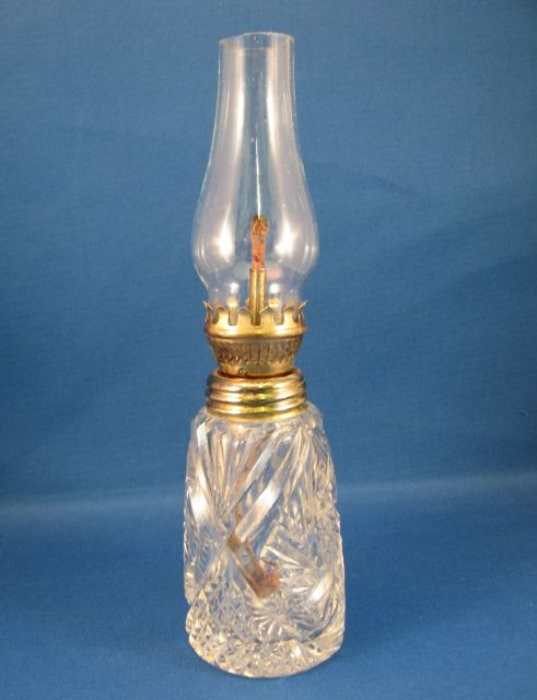 American Brilliant Cut Glass Kerosene Miniature Lamp American Brilliant Cut Glass Kerosene Miniature Lamp