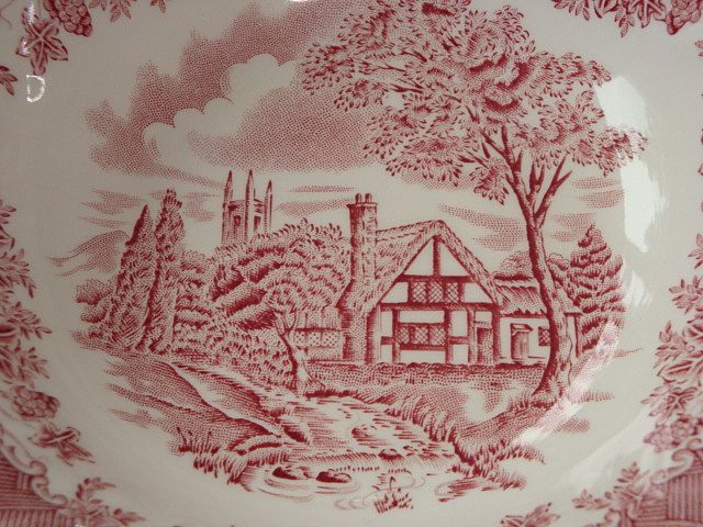 Churchill Brook Pink Cereal Bowls ~ Staffordshire England Churchill Brook Pink Cereal Bowls ~ Staffordshire England