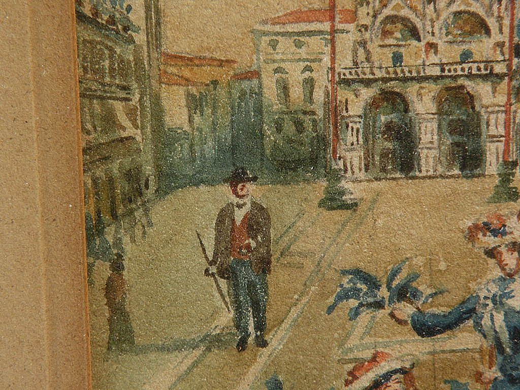 Italian art Venice watercolor Grand Tour painting circa 1890's Italian art Venice watercolor Grand Tour painting circa 1890's