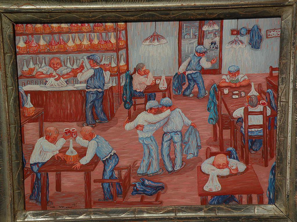 Italian modernist art 1970s painting by listed artist MARA MARIOTTI Italian modernist art 1970s painting by listed artist MARA MARIOTTI