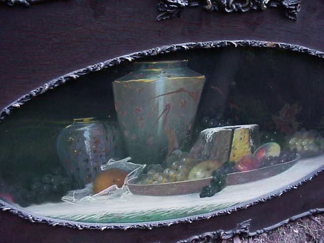 Superb large American still life pastel fruit vases and powdered cakes possibly by Chandler Superb large American still life pastel fruit vases and powdered cakes possibly by Chandler