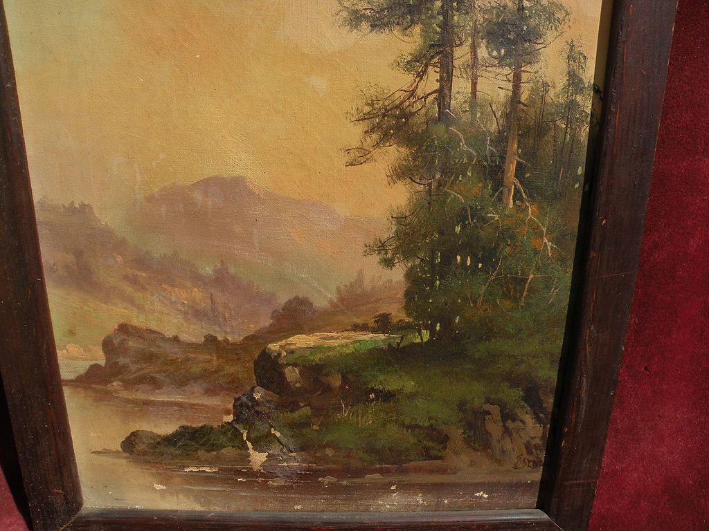 MEYER STRAUS (1831-1905) California art Hudson River inspired river landscape painting "On the Upper Columbia" MEYER STRAUS (1831-1905) California art Hudson River inspired river landscape painting "On the Upper Columbia"