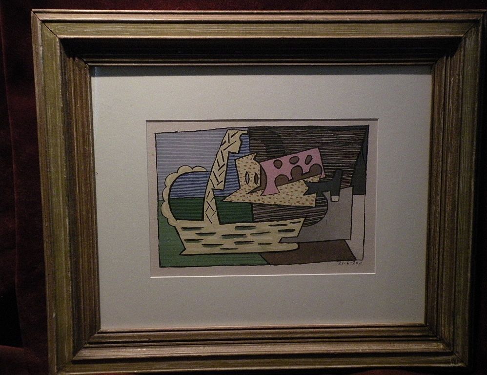 After PABLO PICASSO (1889-1973) lithograph color print dated 1921 After PABLO PICASSO (1889-1973) lithograph color print dated 1921