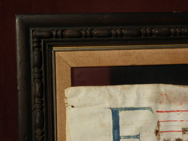 Antique music double sided antiphonal on animal skin circa 17th century Antique music double sided antiphonal on animal skin circa 17th century