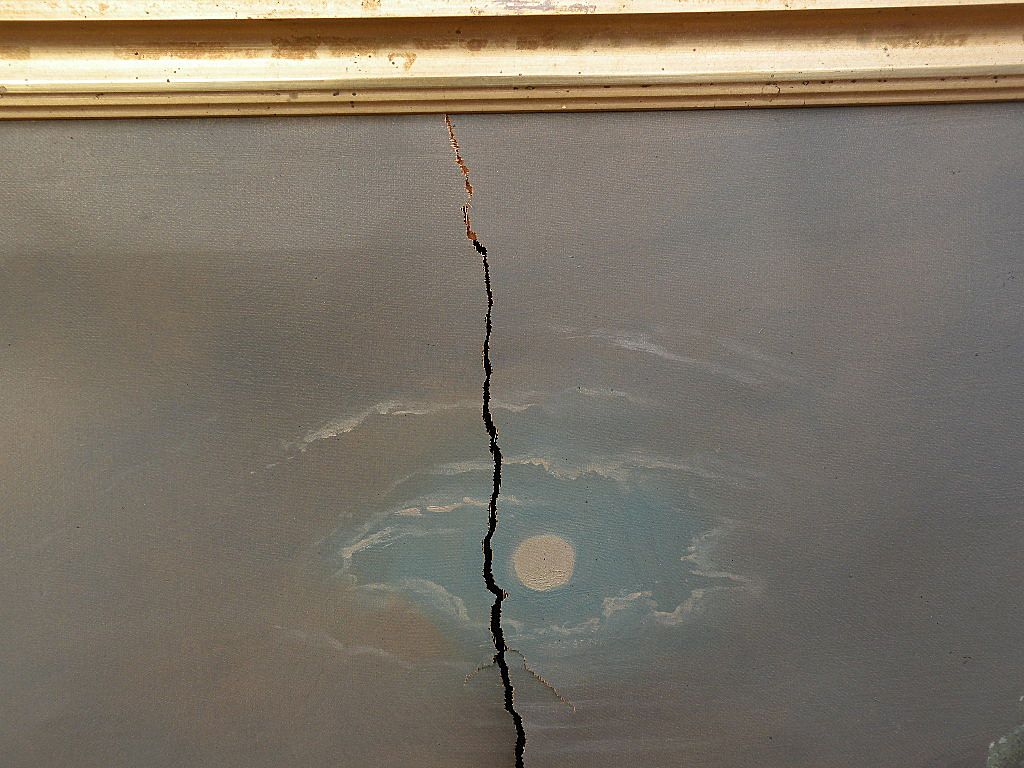 Hudson River 19th century American moonlight painting circa 1885 AS-IS condition Hudson River 19th century American moonlight painting circa 1885 AS-IS condition