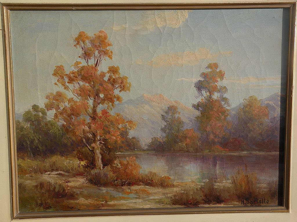 HERBERT SARTELLE (1885-1958) California plein air art autumn mountain landscape painting HERBERT SARTELLE (1885-1958) California plein air art autumn mountain landscape painting