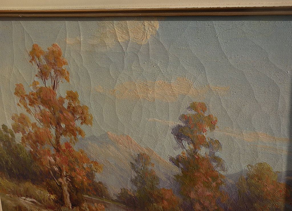 HERBERT SARTELLE (1885-1958) California plein air art autumn mountain landscape painting HERBERT SARTELLE (1885-1958) California plein air art autumn mountain landscape painting