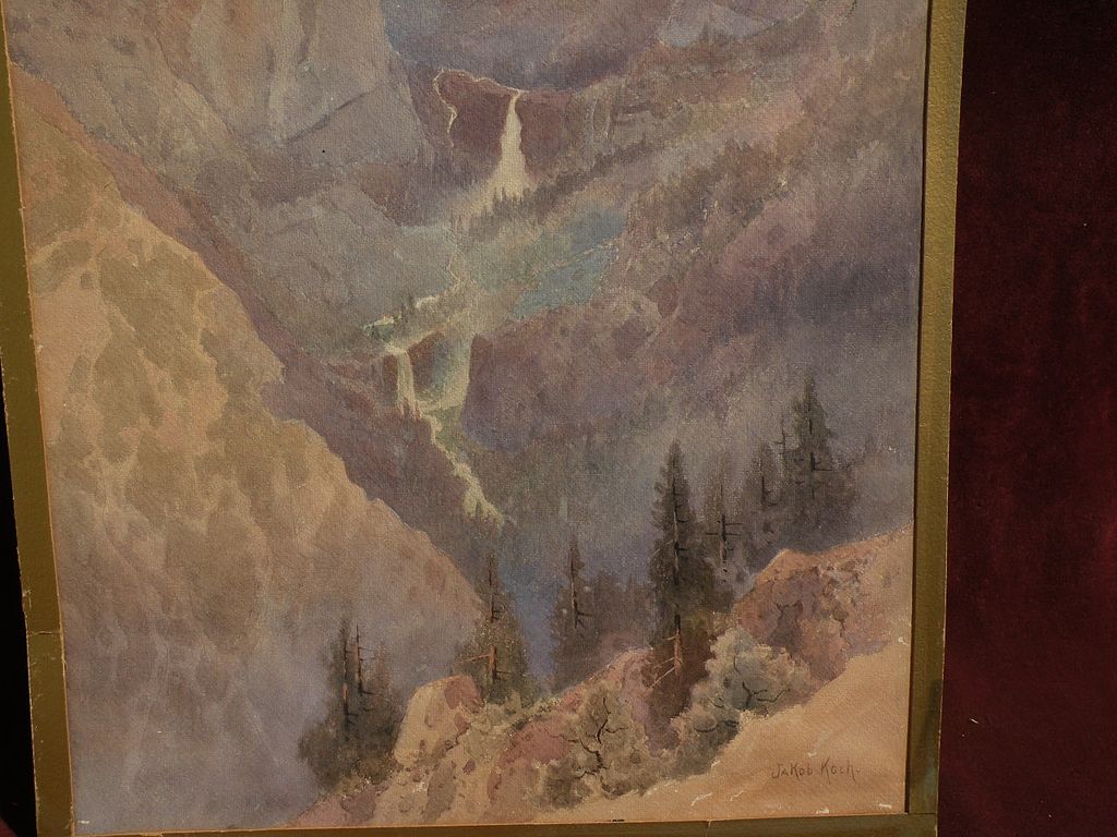 JAKOB KOCH (1876-1962) early 20th century California art watercolor painting of Yosemite Valley JAKOB KOCH (1876-1962) early 20th century California art watercolor painting of Yosemite Valley