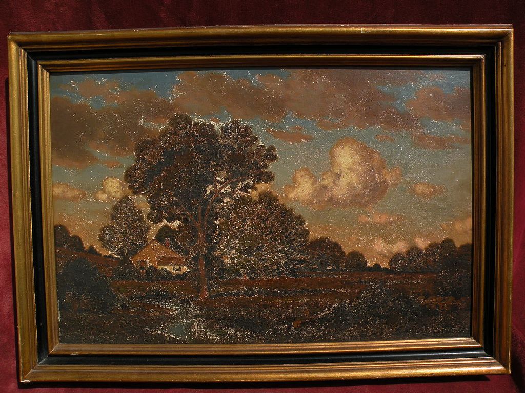 GEORGE W. DREW (1875-1968) American art landscape painting needing restoration GEORGE W. DREW (1875-1968) American art landscape painting needing restoration