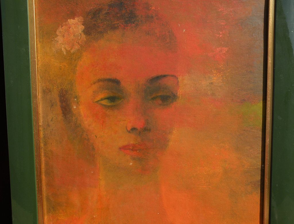 EDWARD REEP (1918-) noted California artist modernist figural painting study of a woman EDWARD REEP (1918-) noted California artist modernist figural painting study of a woman