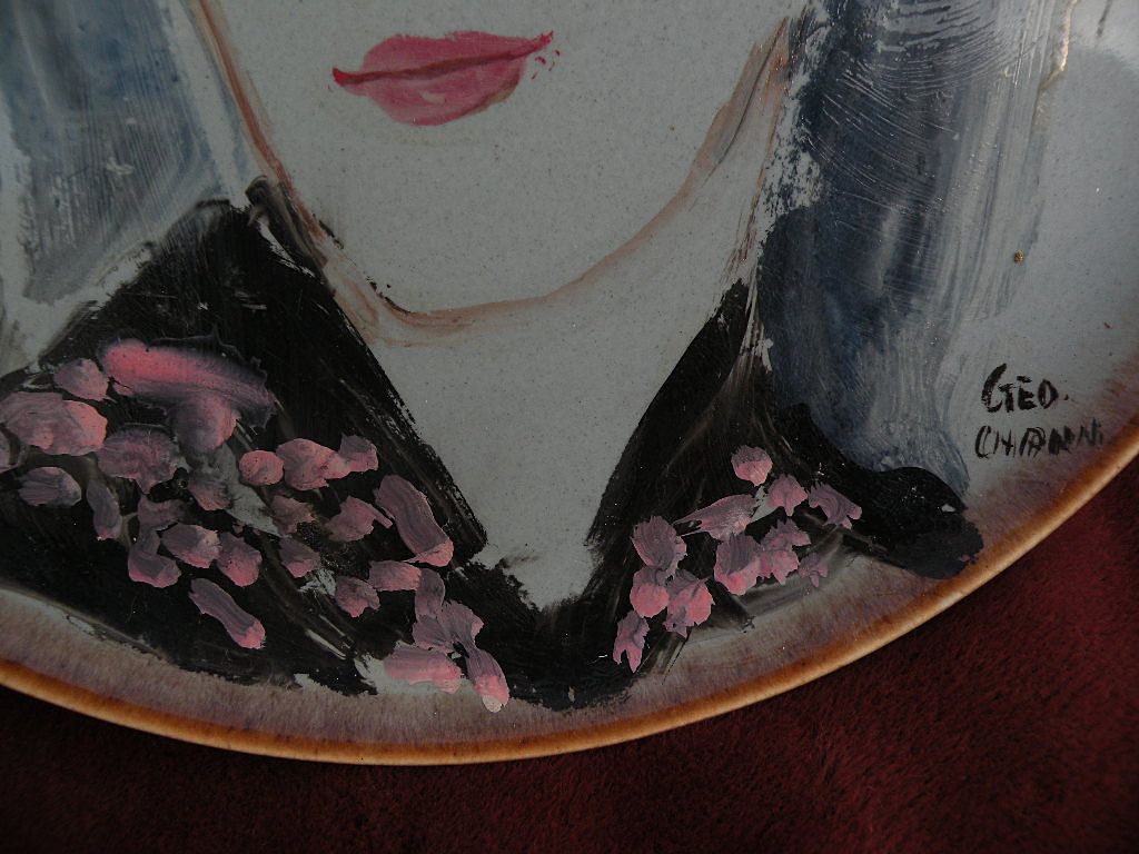 GEORGE CHANN (1913-1995) major Chinese American artist **PAIR** of portrait paintings on porcelain plates GEORGE CHANN (1913-1995) major Chinese American artist **PAIR** of portrait paintings on porcelain plates