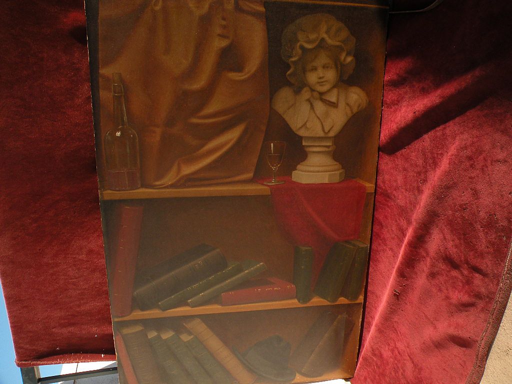 ALBERT JENKS (1830-1901) early California art large trompe l'oeil painting dated 1901 ALBERT JENKS (1830-1901) early California art large trompe l'oeil painting dated 1901