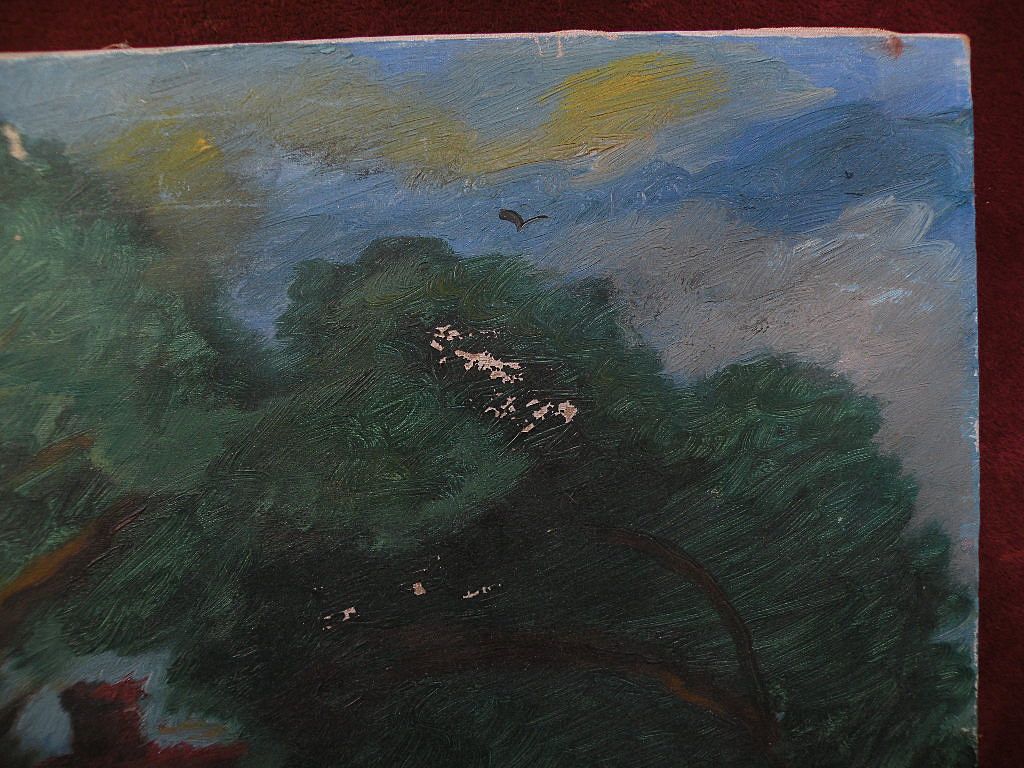 WPA regionalist American Scene era signed 1937 painting "Heat Wave" WPA regionalist American Scene era signed 1937 painting "Heat Wave"