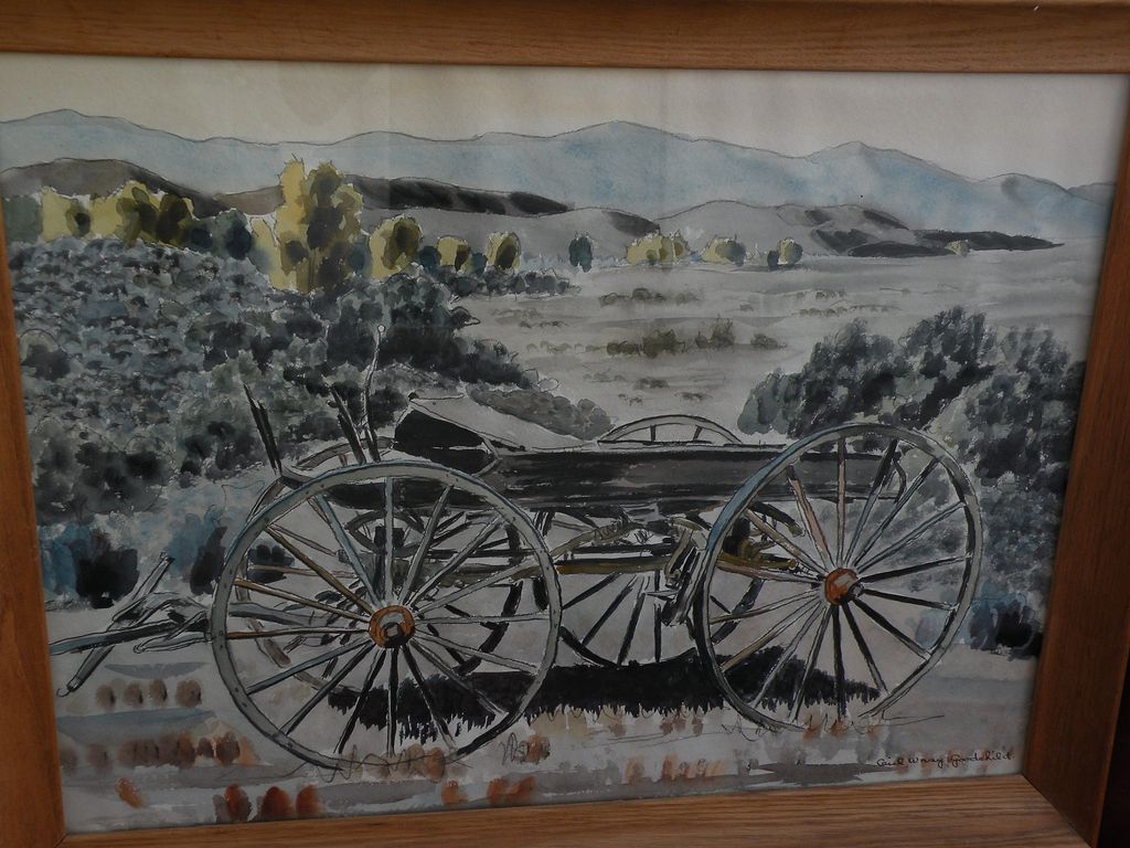 CECIL WRAY GOODCHILD (1901-1983) watercolor painting of a buckboard in a landscape CECIL WRAY GOODCHILD (1901-1983) watercolor painting of a buckboard in a landscape