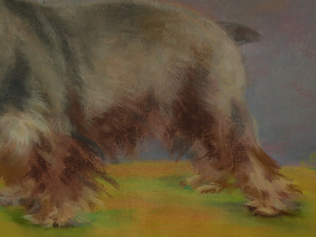 Dog art pastel painting of schnauzer in landscape by noted Alaska artist JOSEPHINE CRUMRINE (1917-2005) Dog art pastel painting of schnauzer in landscape by noted Alaska artist JOSEPHINE CRUMRINE (1917-2005)