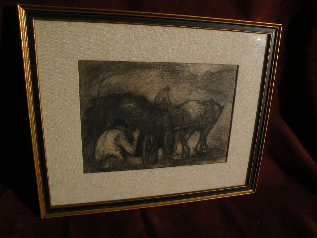 EUGENE HIGGINS (1874-1958) American Ash Can School art charcoal drawing from his estate EUGENE HIGGINS (1874-1958) American Ash Can School art charcoal drawing from his estate