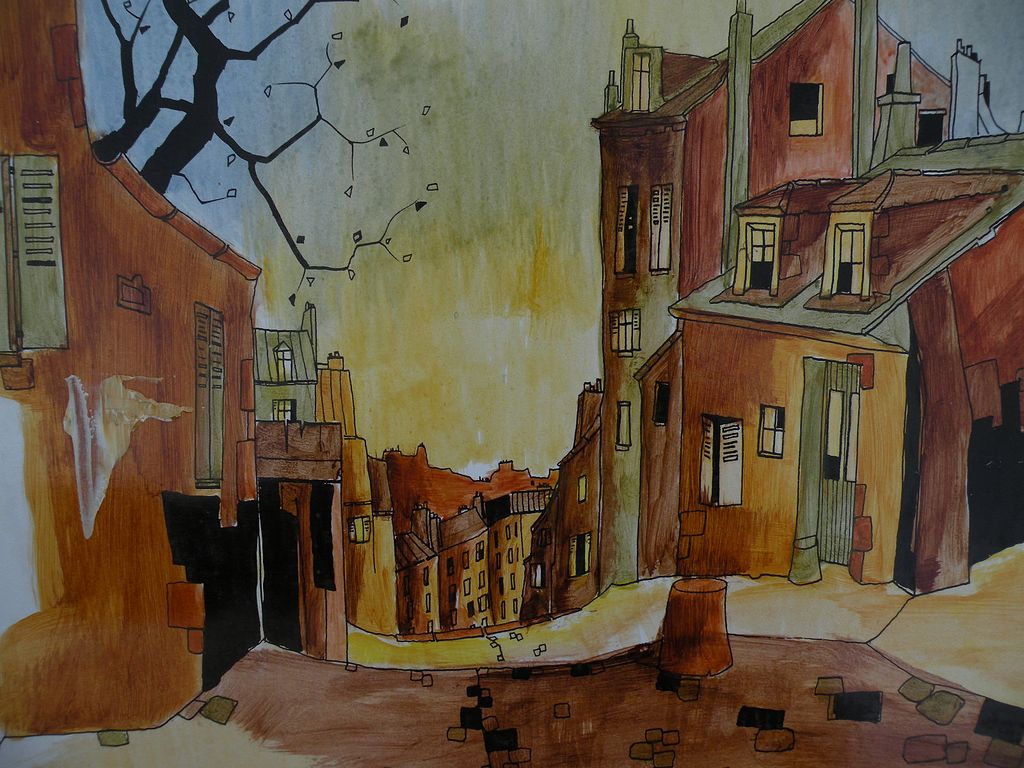 Original painting of Paris street scene signed P. VIGNOT Original painting of Paris street scene signed P. VIGNOT