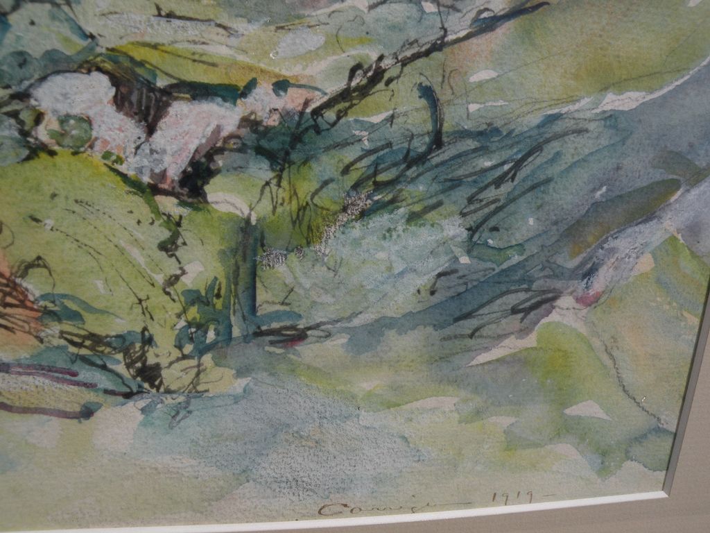 WILLIAM LOUIS CARRIGAN (1868-1939) ink and watercolor drawing of French Alps dated 1919 WILLIAM LOUIS CARRIGAN (1868-1939) ink and watercolor drawing of French Alps dated 1919
