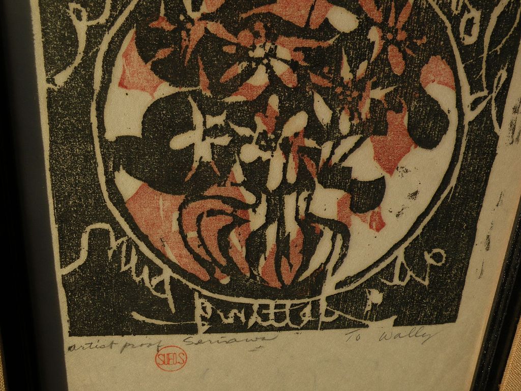 SUEO SERISAWA (1910-2004) original signed woodblock print by Japanese-American artist SUEO SERISAWA (1910-2004) original signed woodblock print by Japanese-American artist