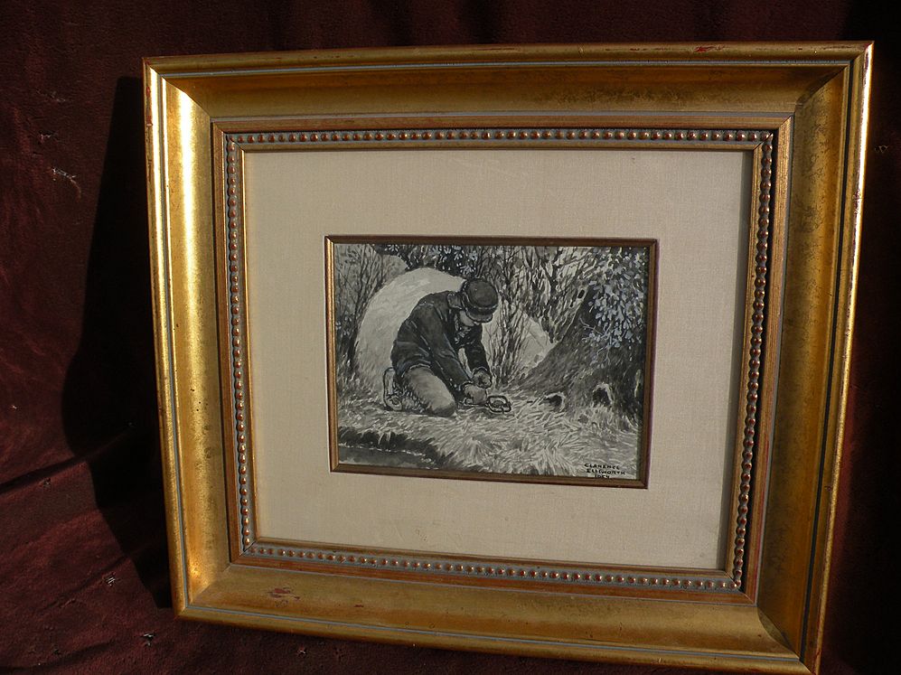 CLARENCE ELLSWORTH (1885-1961) Western American illustrator drawing original gouache CLARENCE ELLSWORTH (1885-1961) Western American illustrator drawing original gouache
