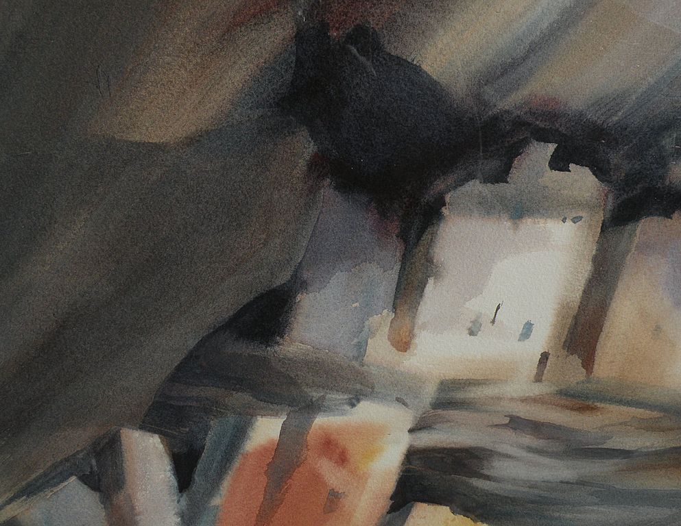 ROY E. SWANSON Southwest American art original watercolor painting of Mesa Verde Cliff ruins in Colorado ROY E. SWANSON Southwest American art original watercolor painting of Mesa Verde Cliff ruins in Colorado