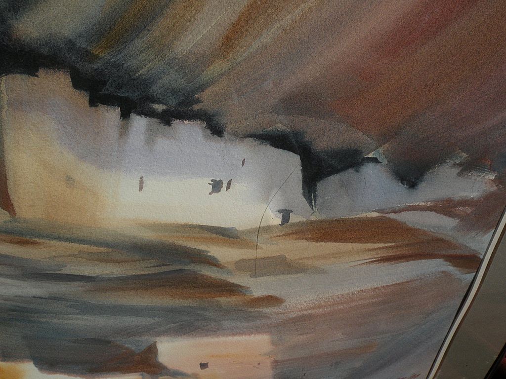ROY E. SWANSON Southwest American art original watercolor painting of Mesa Verde Cliff ruins in Colorado ROY E. SWANSON Southwest American art original watercolor painting of Mesa Verde Cliff ruins in Colorado