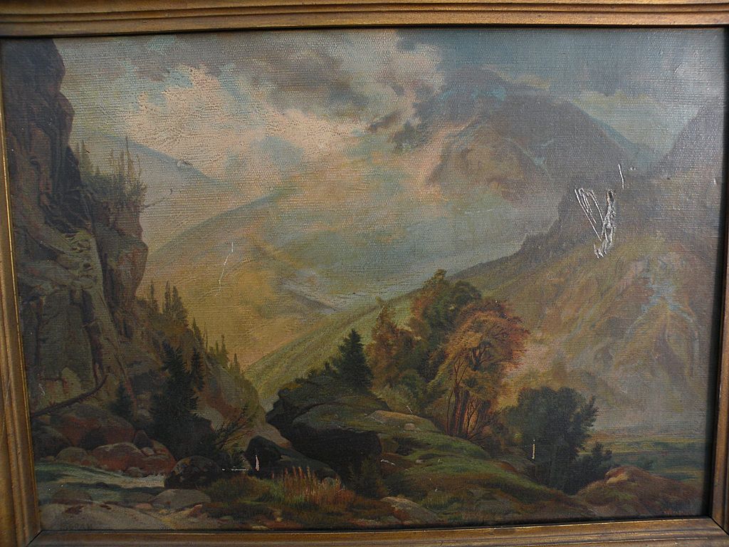 THOMAS MORAN (1837-1926) original chromolithograph print of 1874 "The White Mountains" THOMAS MORAN (1837-1926) original chromolithograph print of 1874 "The White Mountains"