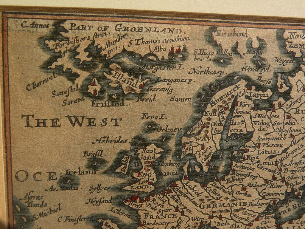 17th century miniature engraved hand colored map of Europe by P. van den Keere (Kaerius) 17th century miniature engraved hand colored map of Europe by P. van den Keere (Kaerius)