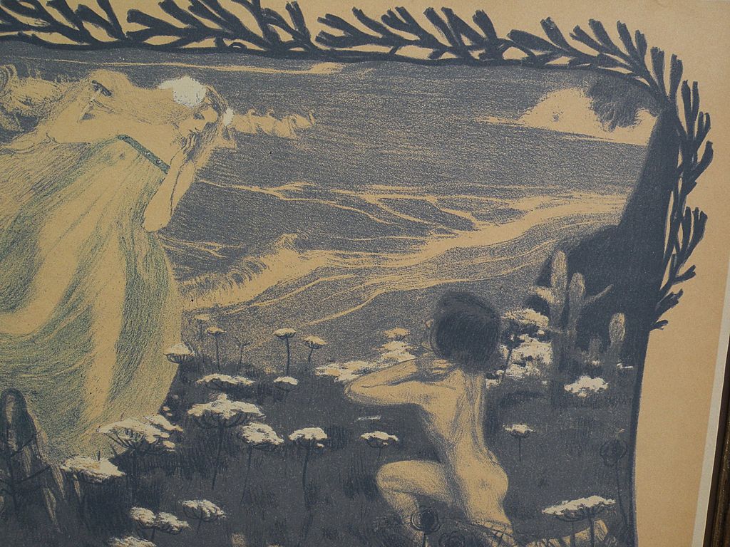 Henri Jules Ferdinand Bellery-Desfontaines (1867-1910) original color lithograph "L'Illusion" Henri Jules Ferdinand Bellery-Desfontaines (1867-1910) original color lithograph "L'Illusion"