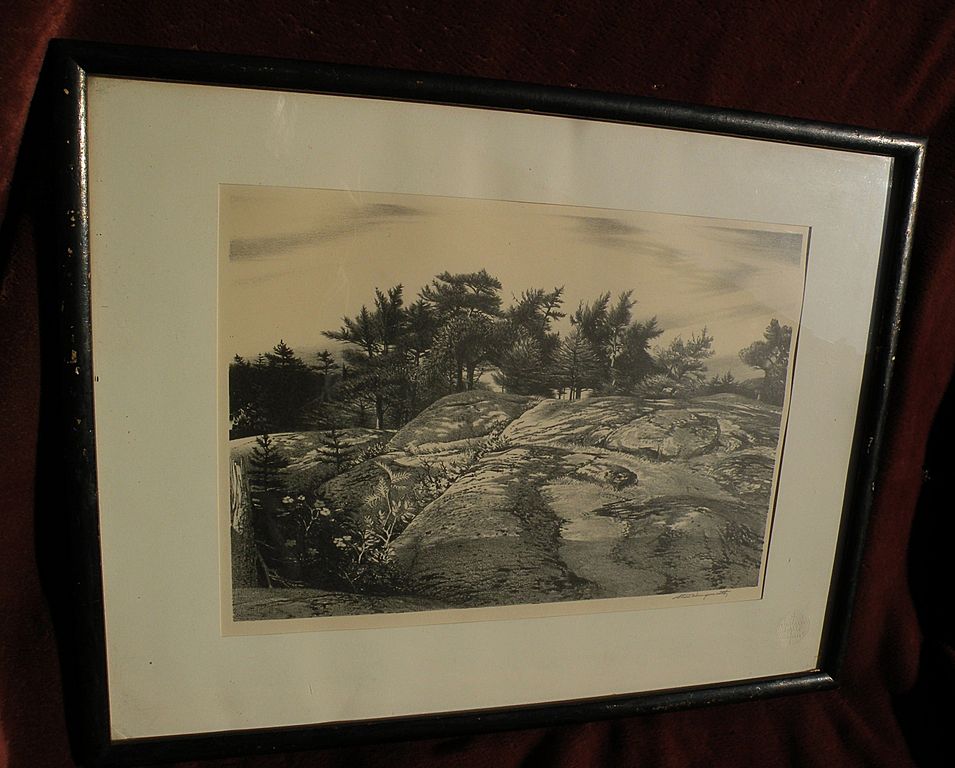 STOW WENGENROTH (1905-1978) pencil signed lithograph print "Woodland Ledge" by well known American artist STOW WENGENROTH (1905-1978) pencil signed lithograph print "Woodland Ledge" by well known American artist