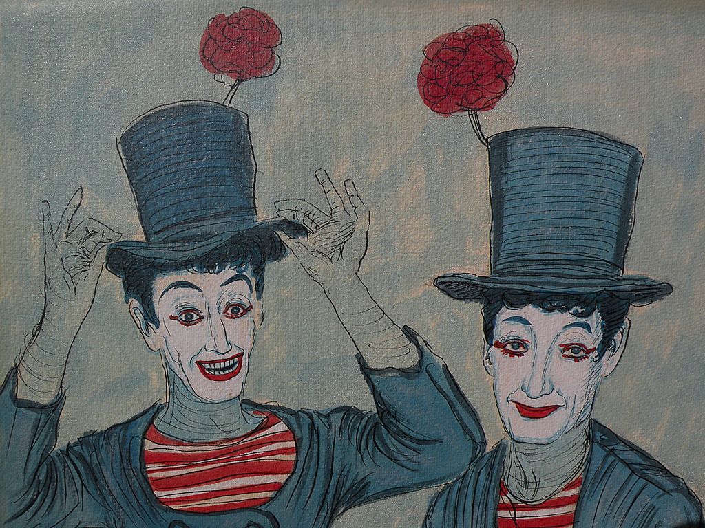 Marcel Marceau the mime original drawing by GEORGE CRIONAS (1925-2004) with celebrity provenance Marcel Marceau the mime original drawing by GEORGE CRIONAS (1925-2004) with celebrity provenance
