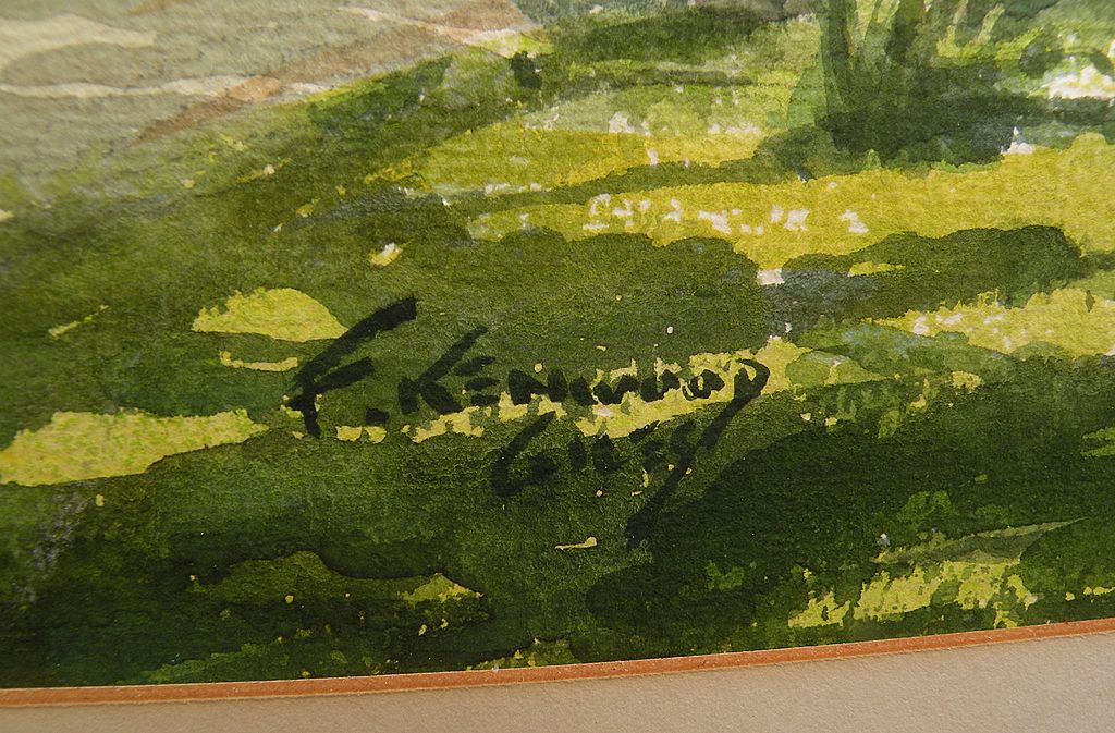 Bermuda art original mid century signed large watercolor birds-eye view painting of island landscape Bermuda art original mid century signed large watercolor birds-eye view painting of island landscape