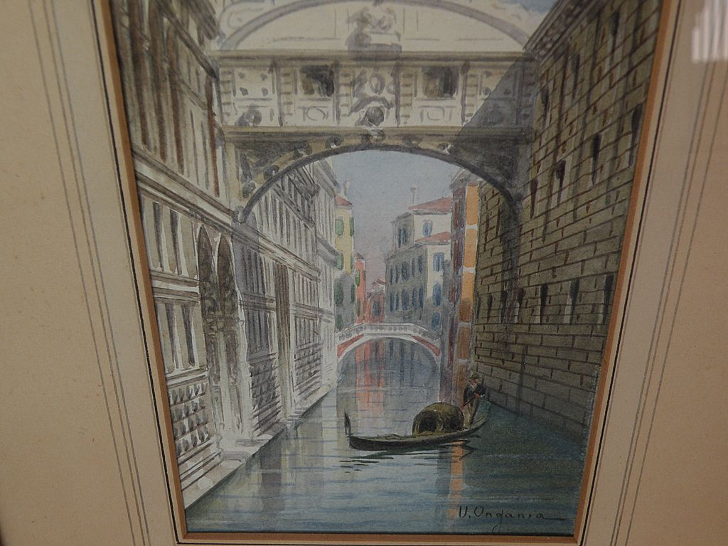 UMBERTO ONGANIA **Pair** of 19th century Italian watercolor paintings of Venice scenes UMBERTO ONGANIA **Pair** of 19th century Italian watercolor paintings of Venice scenes