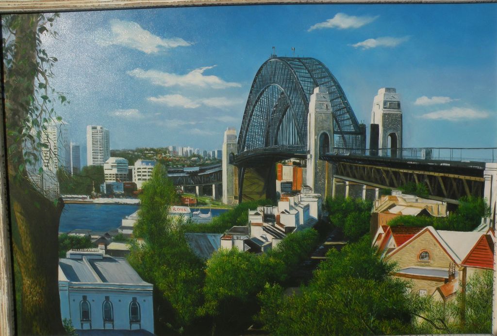 Sydney Harbour Bridge Australian art original signed contemporary oil painting Sydney Harbour Bridge Australian art original signed contemporary oil painting