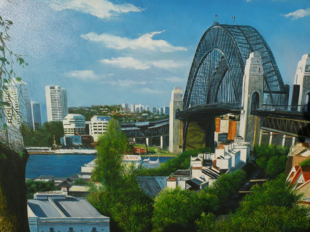 Sydney Harbour Bridge Australian art original signed contemporary oil painting Sydney Harbour Bridge Australian art original signed contemporary oil painting