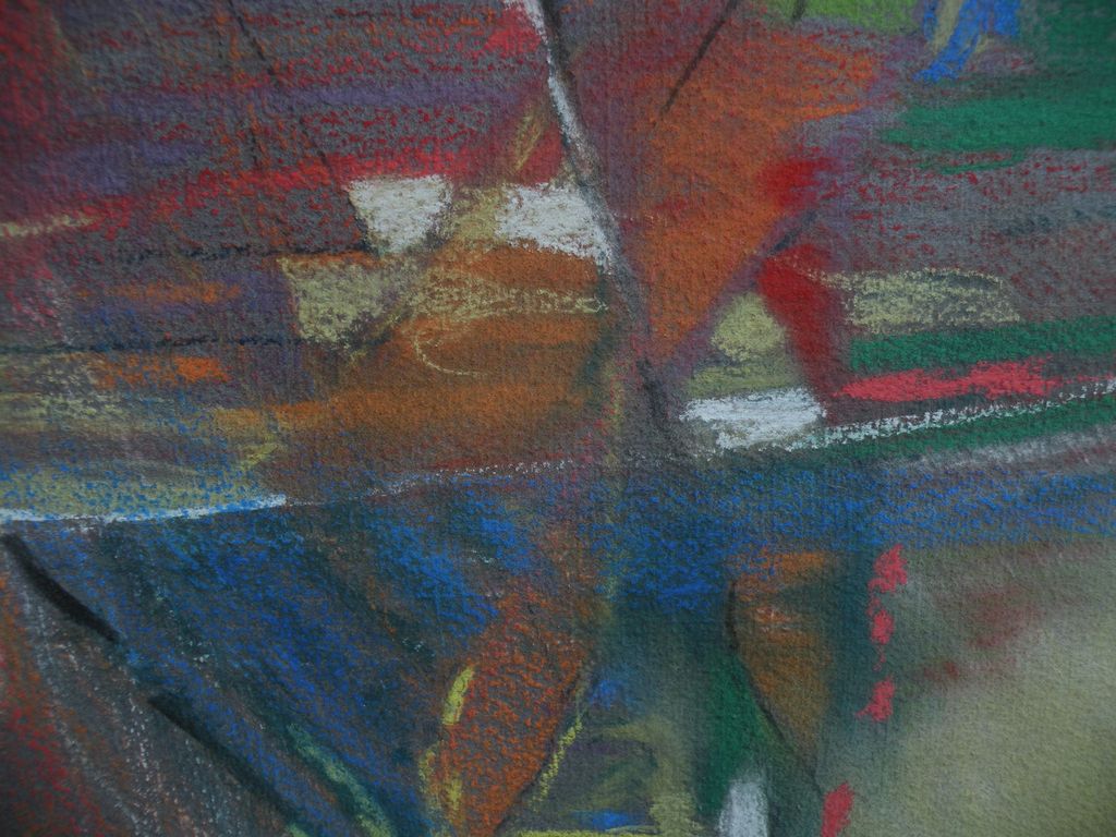 Italian mid century modern art original colorful and dynamic pastel drawing signed MARINO dated 1959 Italian mid century modern art original colorful and dynamic pastel drawing signed MARINO dated 1959