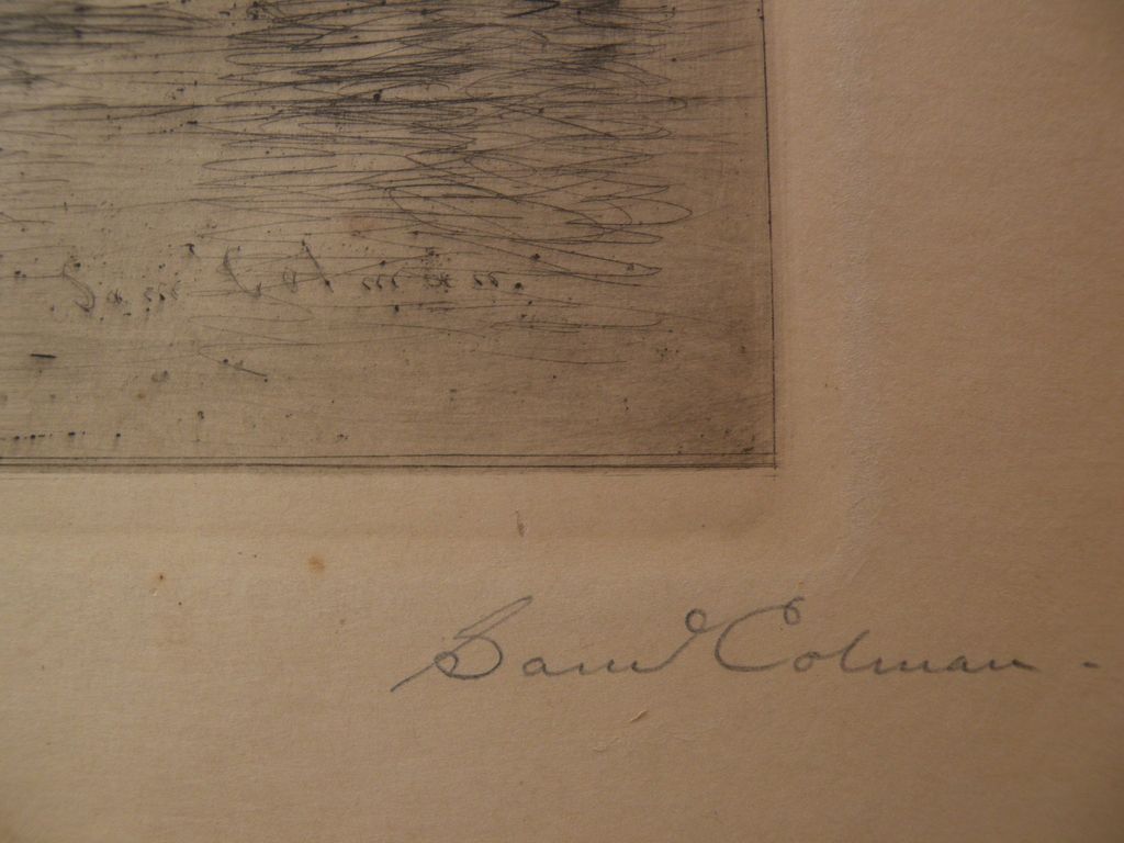 SAMUEL COLMAN (1832-1920) American art pencil signed etching print by important 19th century artist SAMUEL COLMAN (1832-1920) American art pencil signed etching print by important 19th century artist