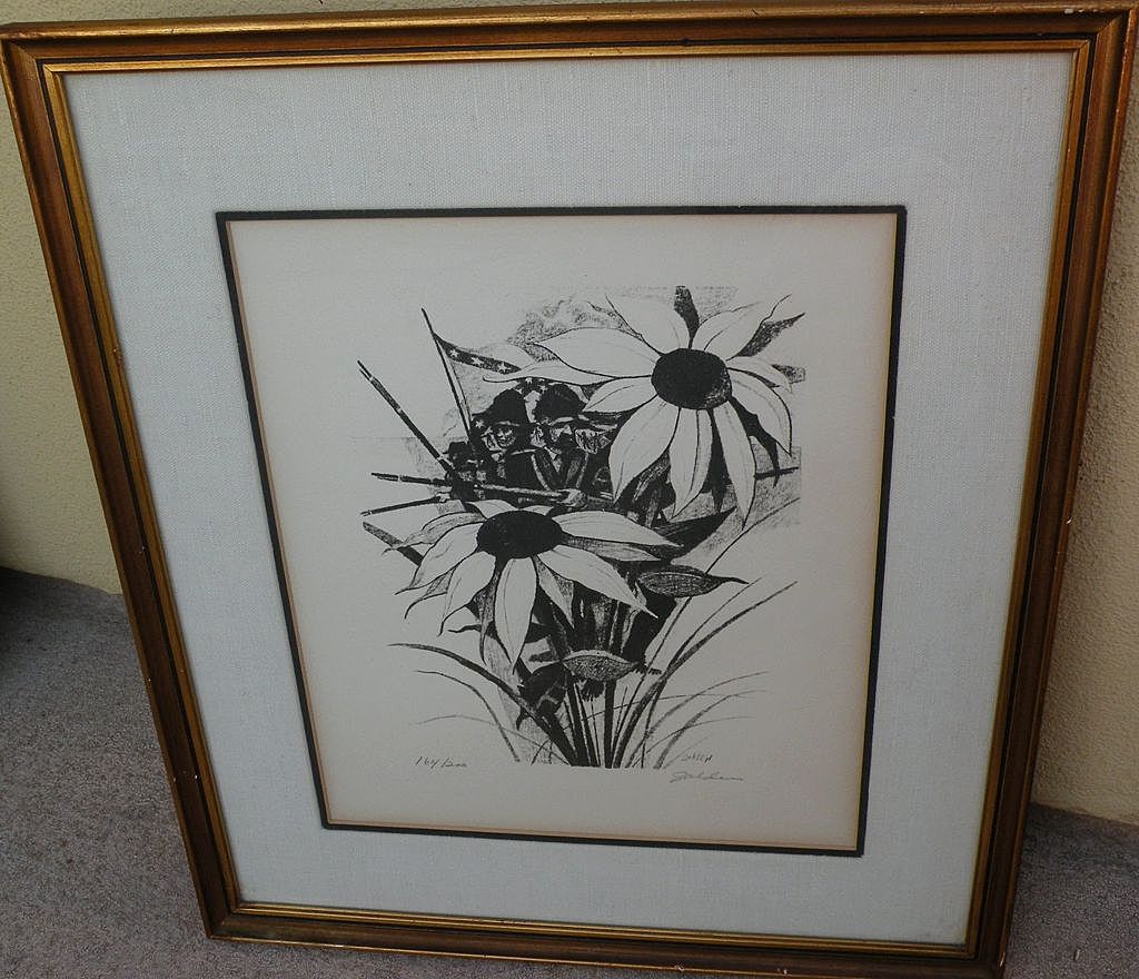 ROLLAND HARVE GOLDEN (1931-) pencil signed lithograph by the noted New Orleans Louisiana artist ROLLAND HARVE GOLDEN (1931-) pencil signed lithograph by the noted New Orleans Louisiana artist